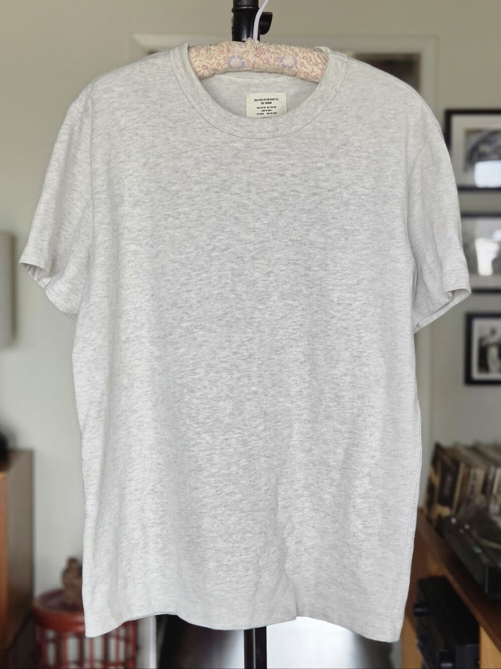 Buck Mason Men's Field-Spec Cotton Heavy Tee - Light Heather Gray